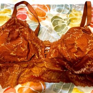 COPY - Auden bralette, warm orange and gold, lace